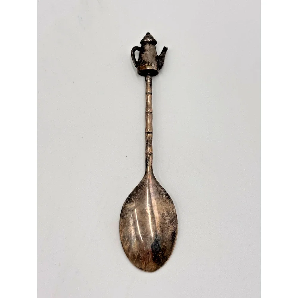 Silea Silver Plate Demitasse Spoon Coffee Tea Pot Finial Italy